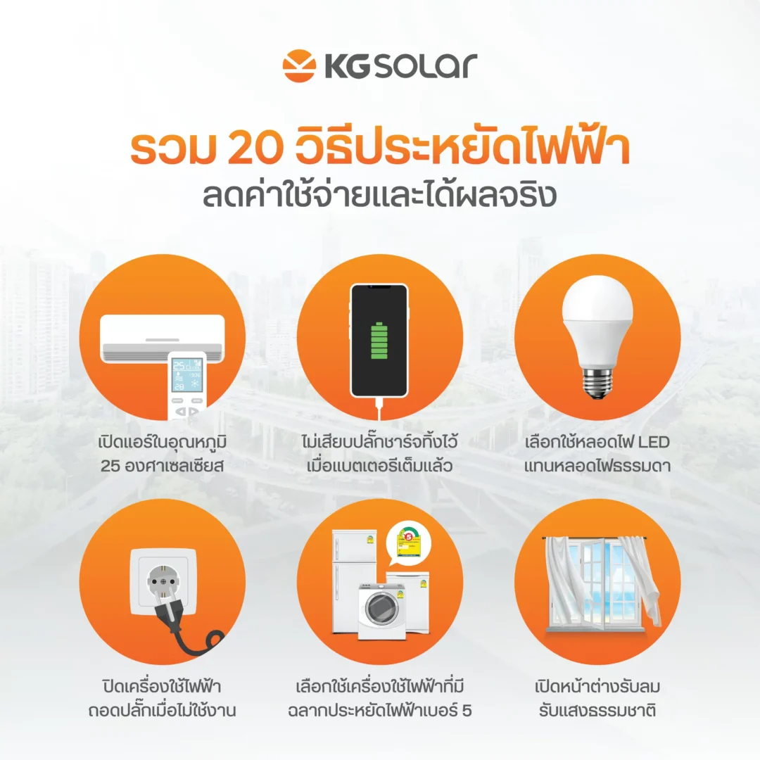 รวม 20 วิธีประหยัดไฟฟ้า